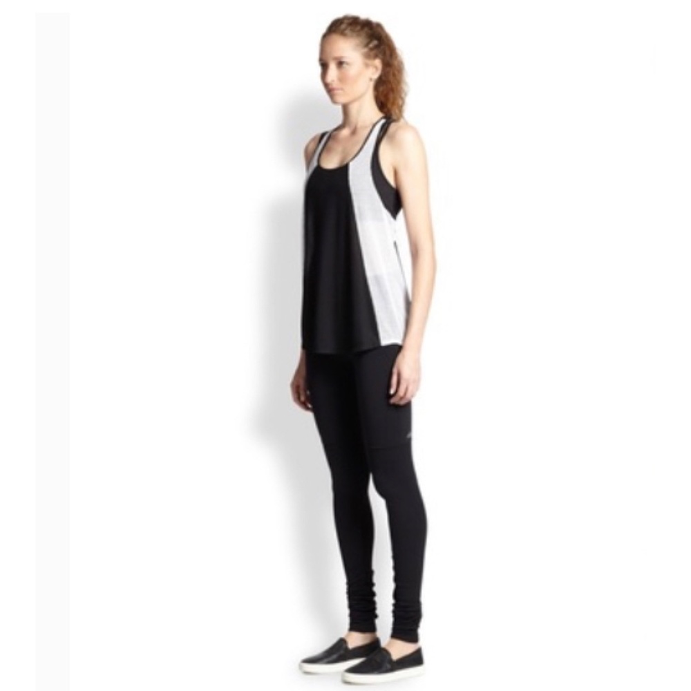 Alo Yoga Black Tank Top with White Mesh Panels Size Small